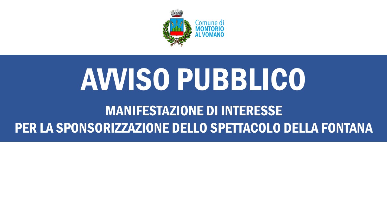 Manifestazione di interesse per la sponsorizzazione dello spettacolo della fontana danzante