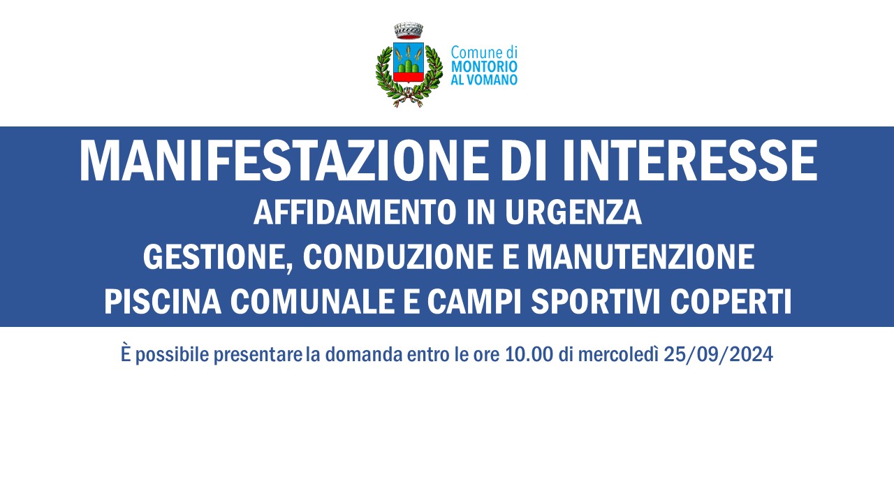 Manifestazione di interesse per la gestione della piscina comunale e dei campi coperti